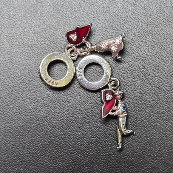 Couple Holding Heart Sterling Silver Dual Charms (NWOT) - Picture 5 of 7